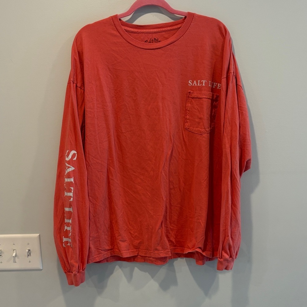 Salt Life Men's Bold Red Long Sleeve Shirt